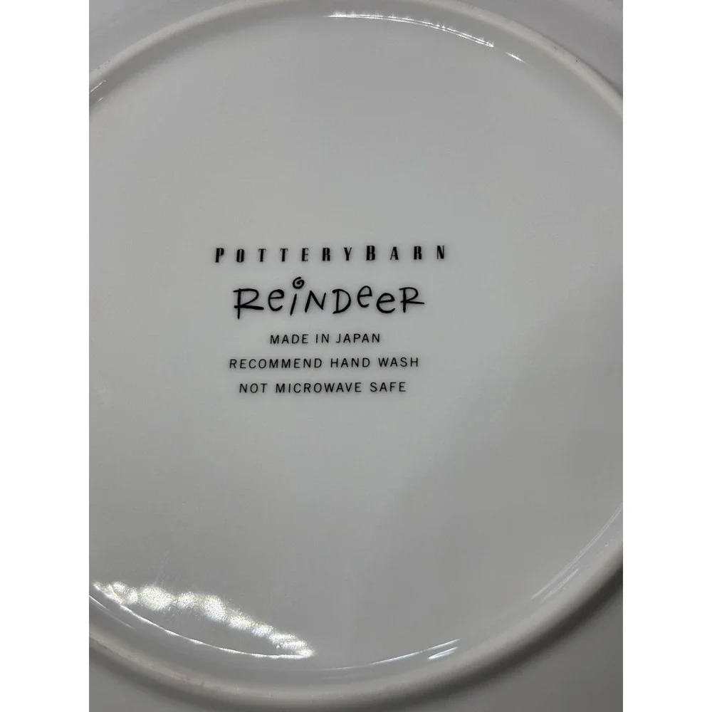 RETIRED Pottery Barn Reindeer Dessert Plates 8.5